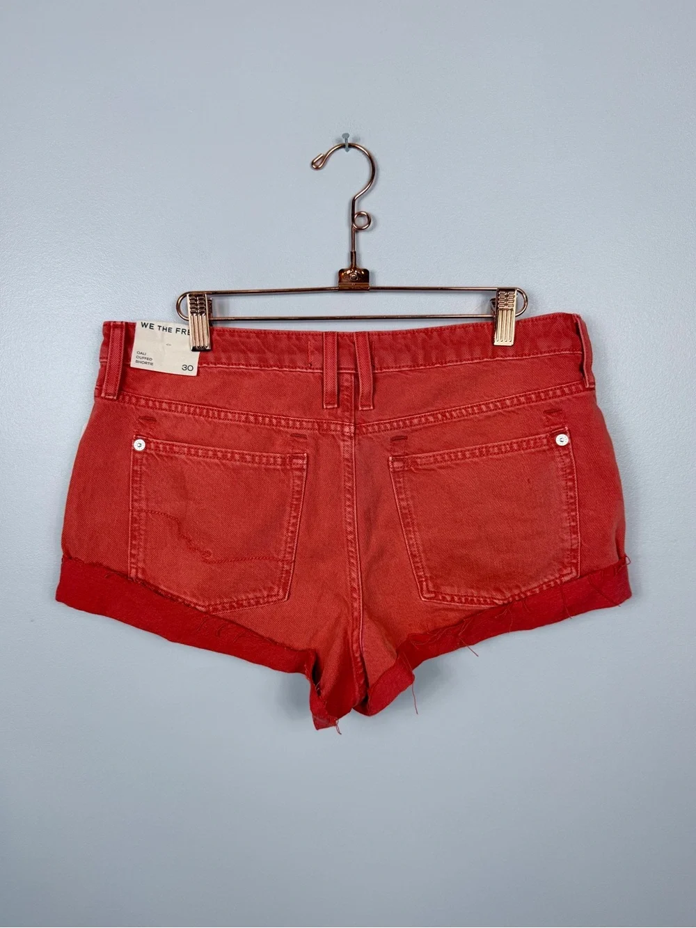 NWT We The Free picante red cali cuffed shortie shorts size 30